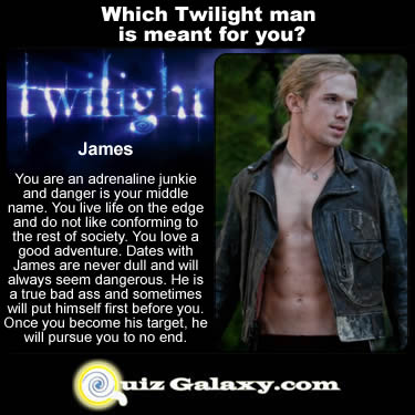 Find out which Twilight Man is meant for you.  Take the free twilight quiz now.